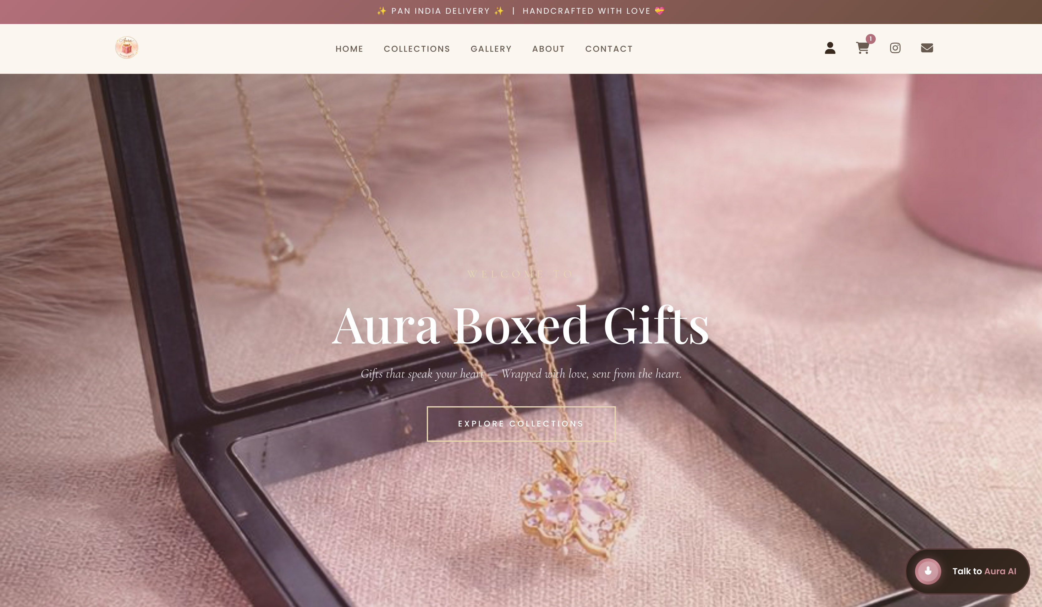 Aura Boxed Gifts Website Screenshot