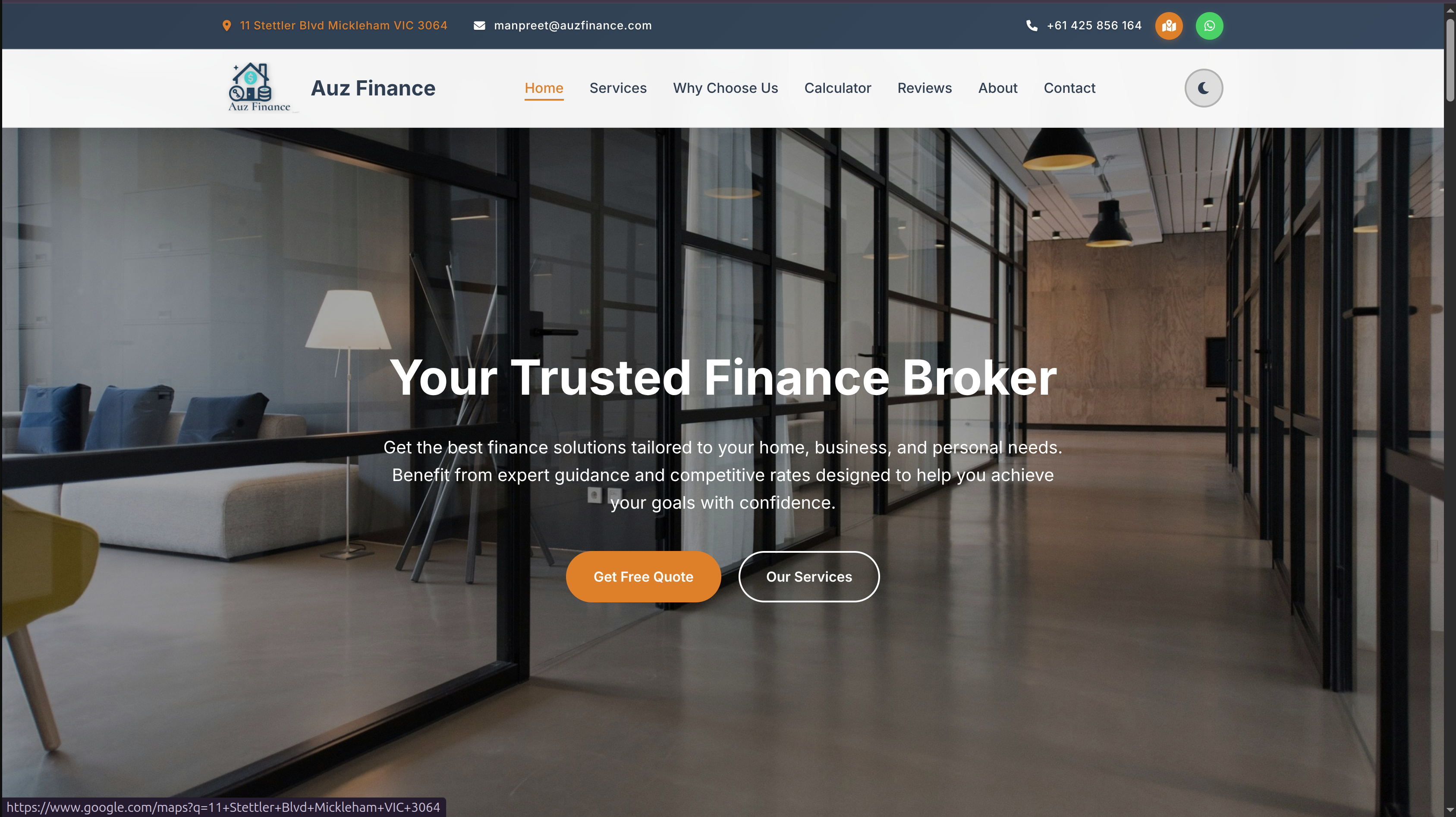 Auz Finance Website Screenshot
