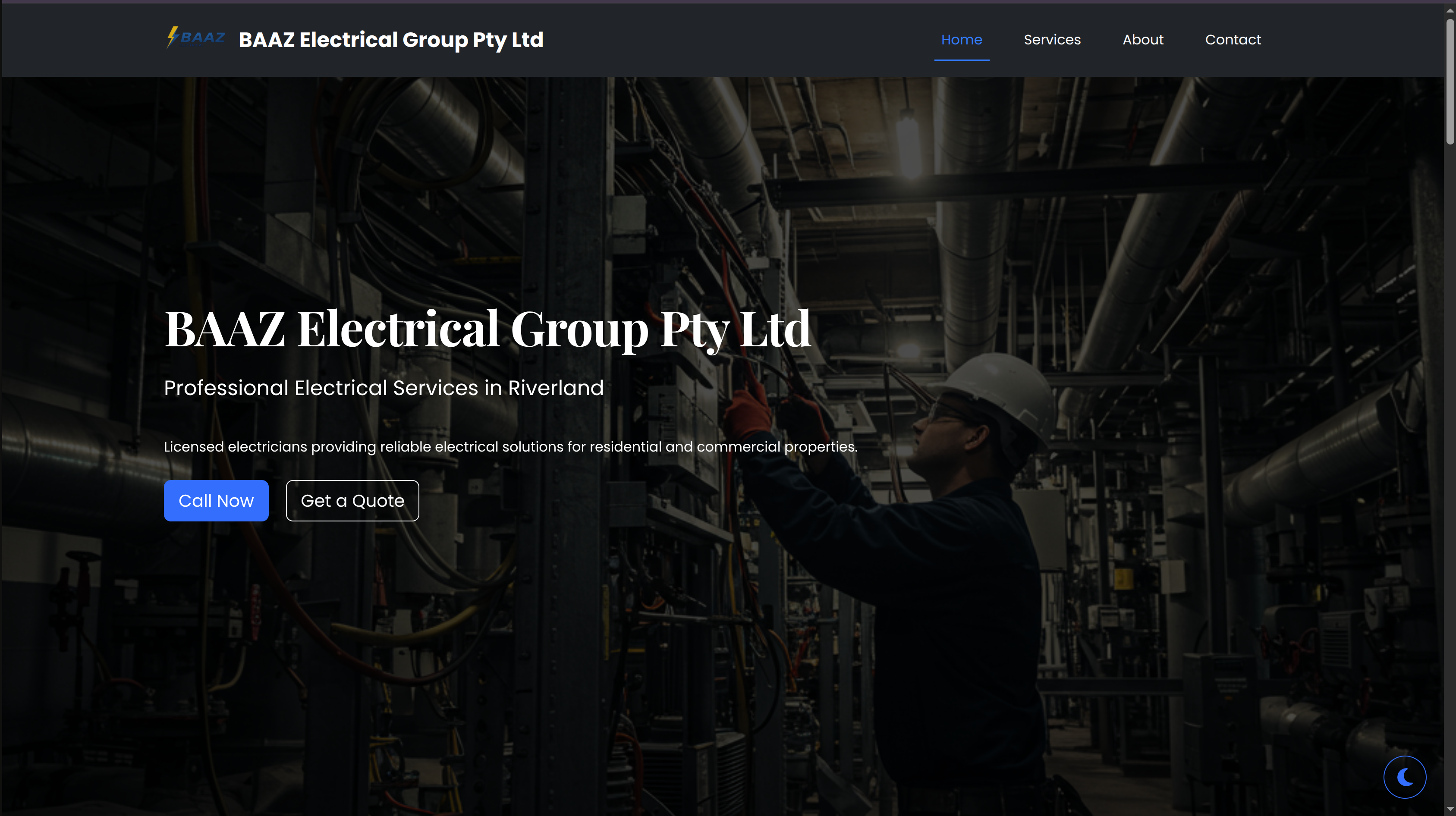 BAAZ Electrical Group Website Screenshot