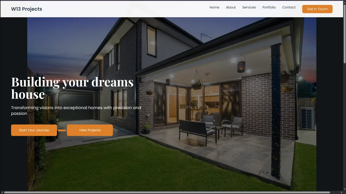 W13 Projects website preview