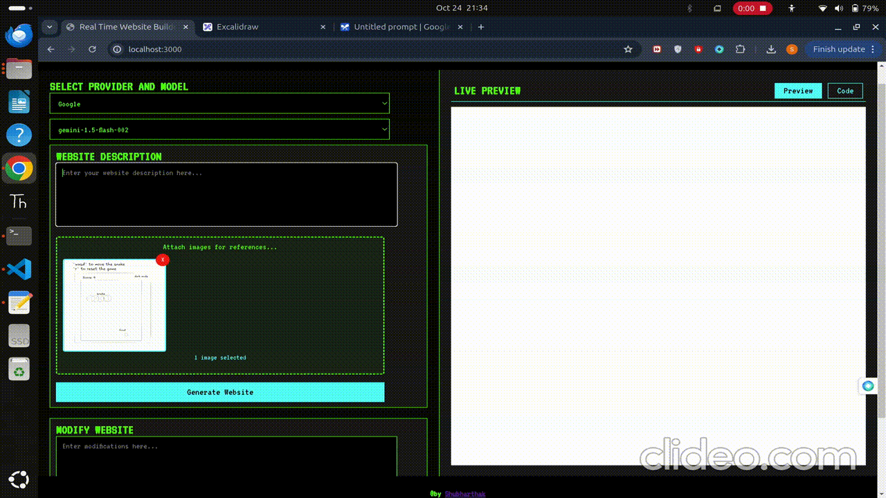AI Website Generator preview